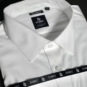 White Shirt Half Sleeves Plain CVC(CL-04)