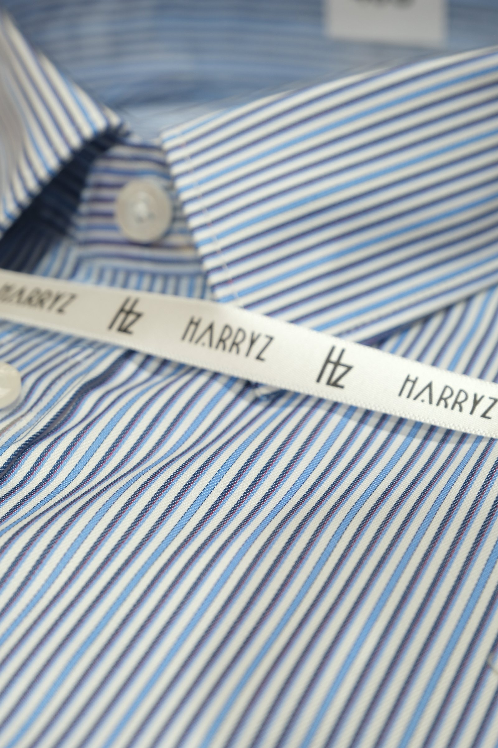 Double Blue Stripes Formal Shirt.(CL-6)