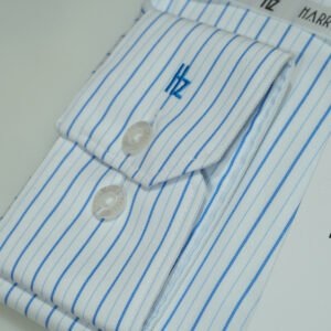 Blue & White Stripe Formal Shirt (CL-5)