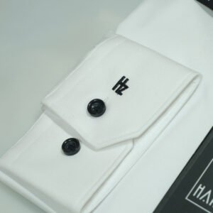 White Shirt with Black Buttons Supima Cotton(EL-01)