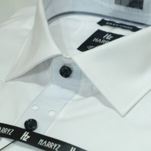 White Shirt with Black Buttons Supima Cotton(EL-01)