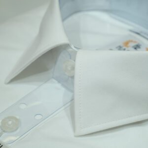 Half Sleeves White Shirt Plain CVC(CL-11)