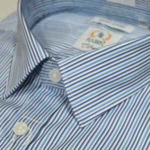 Double Blue Stripes Formal Shirt.(CL-6)