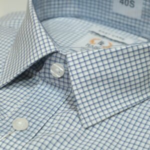 Boxed Pattern Blue Shirt Formal Shirt(CL-7)