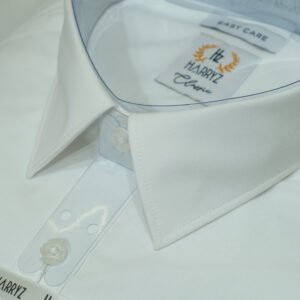 Half Sleeves White Shirt Plain CVC(CL-11)