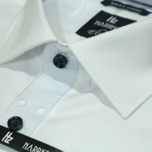 White Shirt with Black Buttons Supima Cotton(EL-01)